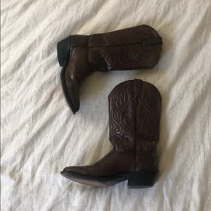 brown leather cowboy boots